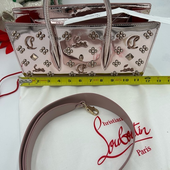 Christian Louboutin Paloma loubinthesky stud, metallic leather, baguette bag, - Picture 13 of 15